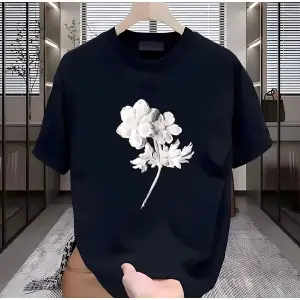 Beyaz Çiçek Baskılı Beyaz Erkek