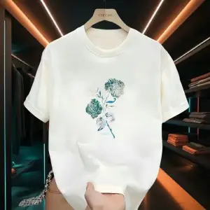 Beyaz Çok Yönlü Gevşek Trendy Yepyeni Saf Baskılı Taban Üst Grafik T