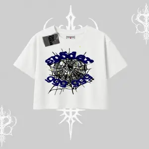 Beyaz Crop Tişört Sp55der