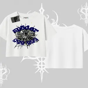 Beyaz Crop Tişört Sp55der