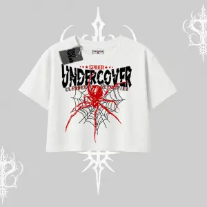 Beyaz Crop Tişört Spider Undercover