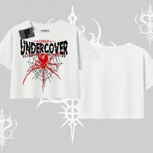 Beyaz Crop Tişört Spider Undercover