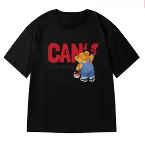 Beyaz Cute Milk Dog Music Print s Summer New Short Sleeves Comfor