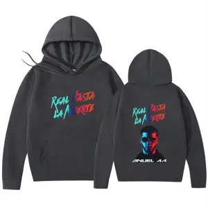 Beyaz Degrade mektup Anuel AA baskılı Hasta La Muerte