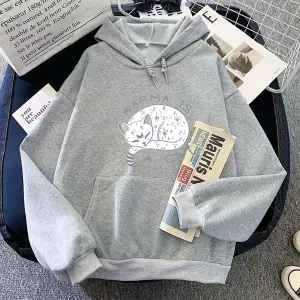 Beyaz Eras turu Karma bir kedi 2D Hoodies Casual boy