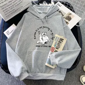 Beyaz Eras Turu Karma Bir Kedi Moda Hayvan JaponHoodies Harajuku An