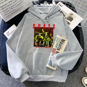 Beyaz Ezmek Kille SPAZZ yok Hoodies Band komik grafik dera Mujerkadı