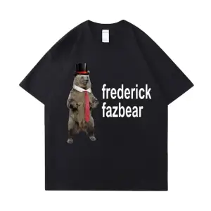 Beyaz Frederick Fazbear Fantezi Ayı Fnaf Tee Komik Meme T Saf Büyük