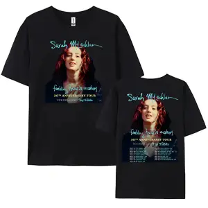 Beyaz FUMBLING EKSTASYA 30TH YILDÖNÜMÜ TURU, Sarah McLachlan Grafik Tshirt Yaz P
