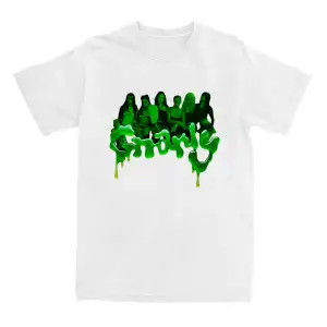 Beyaz Gnarly Camiseta Tee Katseye Kore Bant Yaz O-boyun leri Gi