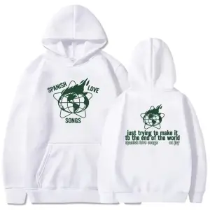 Beyaz Grafik Hoodies hiçbir sevinç İspanyolca hiçbir sevinç Harajuku laru