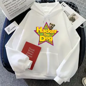 Beyaz Hacker köpek sevimli Hoodies kukla yapımcısı grafiki k
