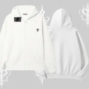 Beyaz Hırka Sweatshirt Özel logolu