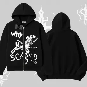 Beyaz Hırka Sweatshirt Why are u Scared