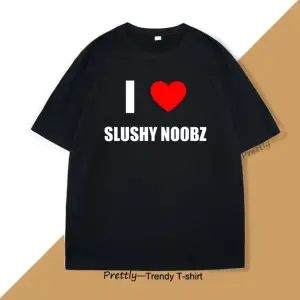 Beyaz I Heart Slushy Noobz Fan Merch Tshirt Ağır Tee Harajuku Nefes Komik To