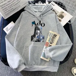 Beyaz Japan Singer Ado Graphic Hoodies Sudaderas Para Mujer Unisex Hip Hop Winter