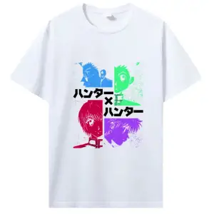 Beyaz Japon animesi Kurapika Harajuku Sokak Tarzı Unisex kad