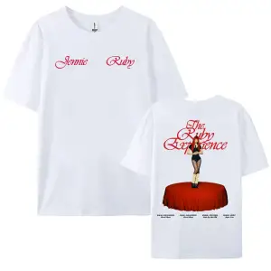 Beyaz Jennie Yakut Deneyimi Tshirt Kore Şarkıcı Yakut 1st Stüdyo Albümü Yaz Yuvarlak