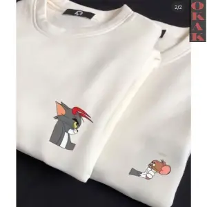 Beyaz Jerry Çift Sevgili Kombinleri Couple Clothing Yeni Sezon 2 Adet