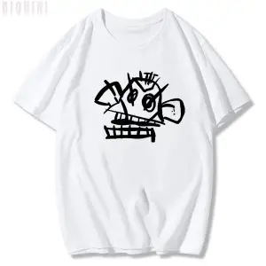 Beyaz Jinx Arcane Maymun Anime Cosplay Tees Unisex Grunge Estetik %