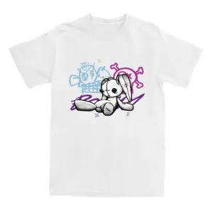 Beyaz Jinx Arcane Monkey Unisex Streetwear Grunge Aesthetic Short Sleeve Cotton T