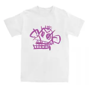 Beyaz Jinx Arcane Monkey Unisex Streetwear Grunge Aesthetic Short Sleeve Cotton T