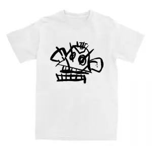 Beyaz Jinx Arcane Monkey Unisex Streetwear Grunge Aesthetic Short Sleeve Cotton T