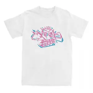 Beyaz Jinx Arcane Monkey Unisex Streetwear Grunge Aesthetic Short Sleeve Cotton T