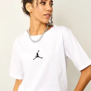 Beyaz Kadın Air Baskılı Bisiklet Yaka Tişört