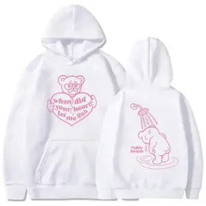 Beyaz Kalbin ne zaman bana izin verdi Hoodies teddy-swims rapçi grafik