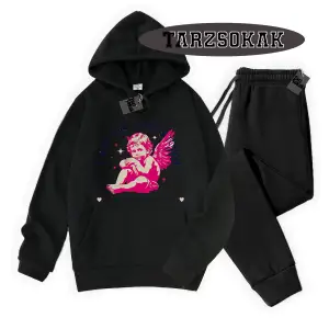 Beyaz Kapşonlu Eager Detaylı ikili TAKIM