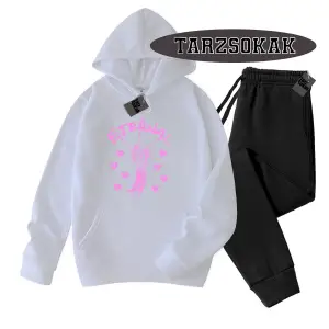 Beyaz Kapşonlu Eternal Detaylı ikili TAKIM