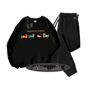 Beyaz Kapşonlu Handsome Detaylı ikili TAKIM