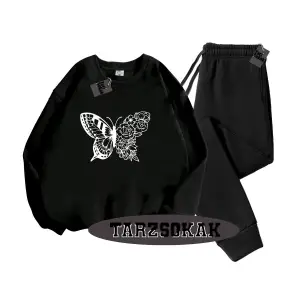 Beyaz Kapşonlu kelebek çiçek Detaylı ikili TAKIM