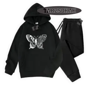 Beyaz Kapşonlu kelebek çiçek Detaylı ikili TAKIM