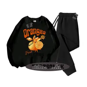 Beyaz Kapşonlu Oranges Detaylı ikili TAKIM