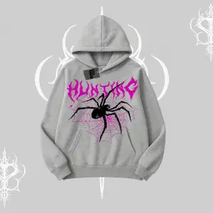 Beyaz Kapşonlu Sweatshirt Autumn Spider