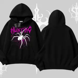 Beyaz Kapşonlu Sweatshirt Autumn Spider