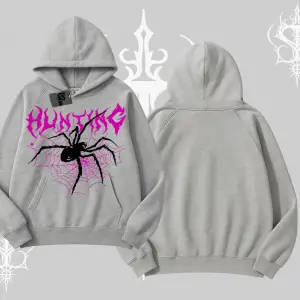 Beyaz Kapşonlu Sweatshirt Autumn Spider