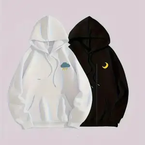 Beyaz Kapşonlu Sweatshirt Çift Sevgili Kombinleri Couple Clothing