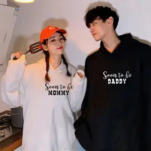 Beyaz Kapşonlu Sweatshirt Çift Sevgili Kombinleri Couple Clothing