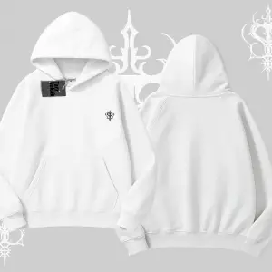 Beyaz Kapşonlu Sweatshirt Özel logolu
