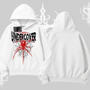 Beyaz Kapşonlu Sweatshirt Spider Undercover