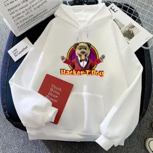 Beyaz Kawaii i Hacker kukla yapımcısı köpek sevimli Hoodies Ropa deras Ropa Mujer u