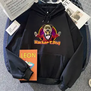Beyaz Kawaii i Hacker kukla yapımcısı köpek sevimli Hoodies Ropa deras Ropa Mujer u