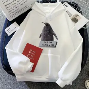 Beyaz Kawaii karikatür Pesto penguenHoodies Hoodies dera Mujer k