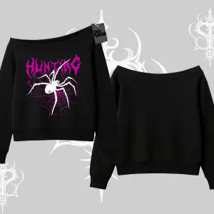 Beyaz Kayık Yaka Sweatshirt Autumn Spider