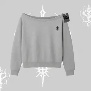 Beyaz Kayık Yaka Sweatshirt Özel logolu