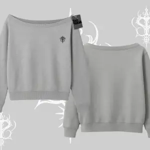 Beyaz Kayık Yaka Sweatshirt Özel logolu