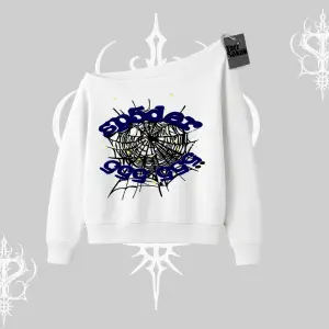 Beyaz Kayık Yaka Sweatshirt Sp55der